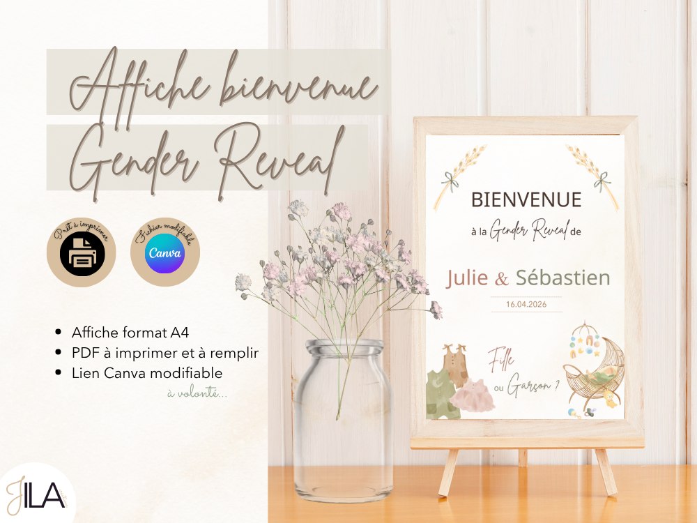 🧸 KIT GENDER REVEAL - BOHÈME