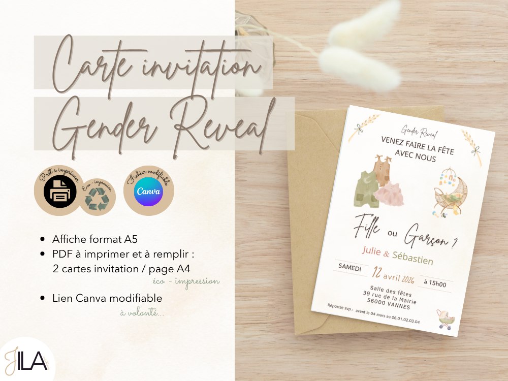 🧸 KIT GENDER REVEAL - BOHÈME