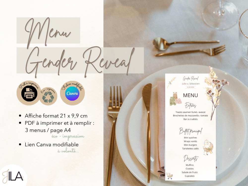 🧸 KIT GENDER REVEAL - BOHÈME